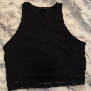 Forever 21 black lace crop top